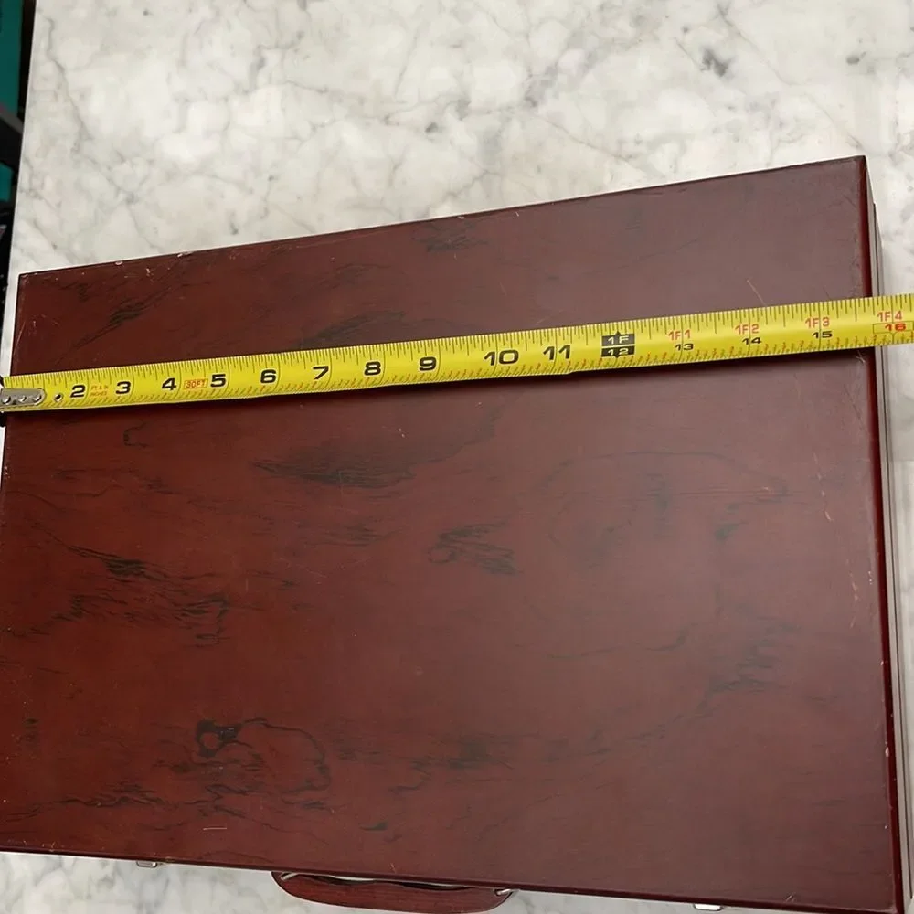 Antique wooden box with handles